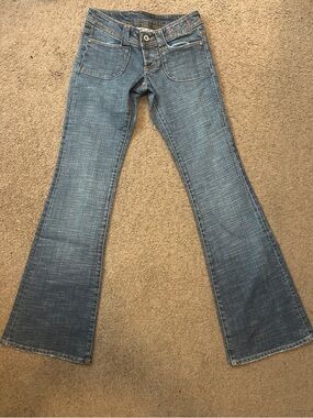 Super Low Rise True Y2K Women's Blue Flare Jeans